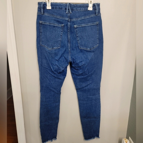 GOOD AMERICAN Good Waist Raw Edge Ankle Skinny Jeans Size 12 - Picture 6 of 10